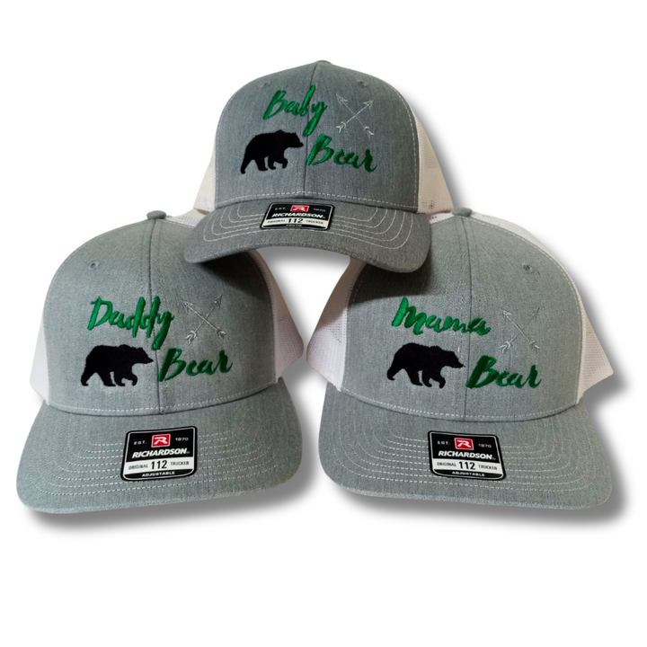 Mama, Daddy & Baby Bear Family Trio Hats