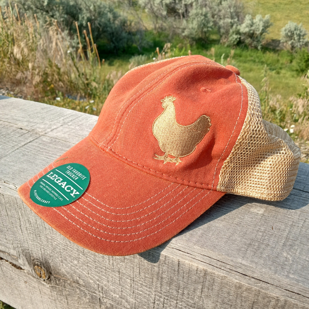 backyard chicken embroidered cap hat for homesteaders on legacy old favorite trucker cap