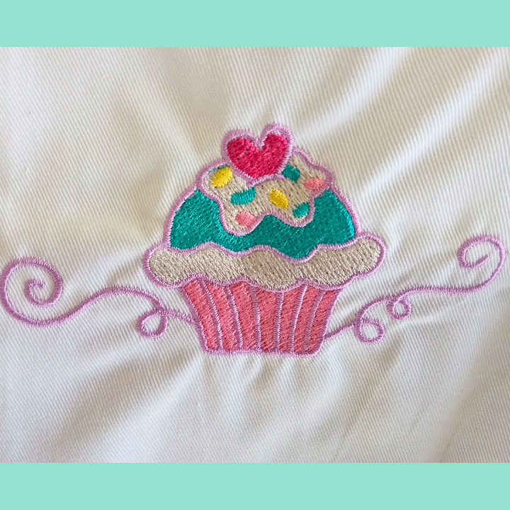 Personalized Cupcake Child and Adult Ruffle Aprons and Chef Hats