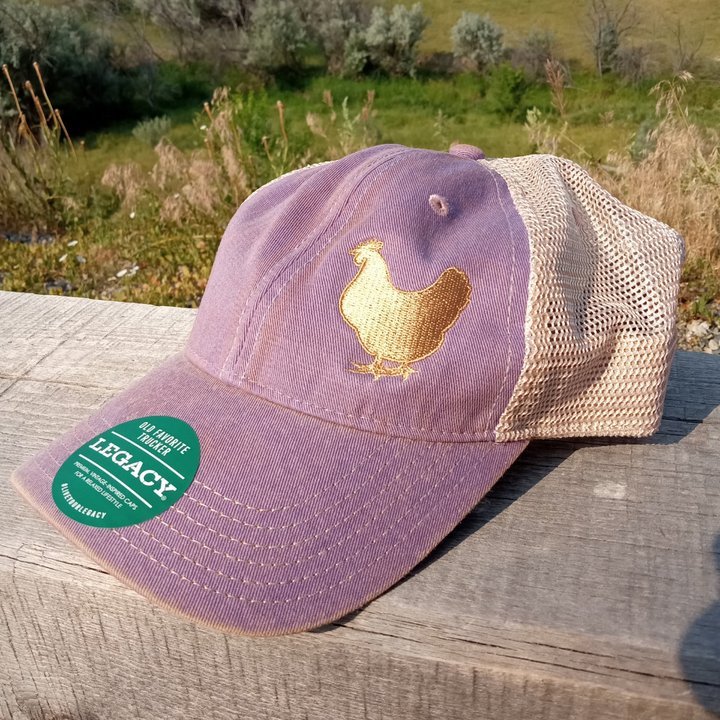 backyard chicken embroidered cap hat for homesteaders on legacy old favorite trucker cap