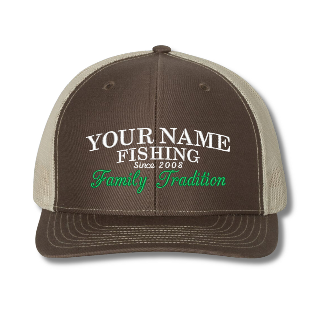 Personalized Last Name Fishing Family Tradition Hat – Your Hats MT
