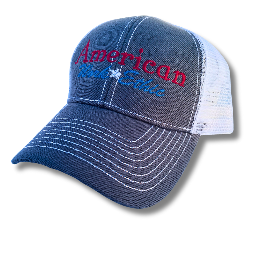 American Work Ethic --- Patriotic Mesh Trucker Hat