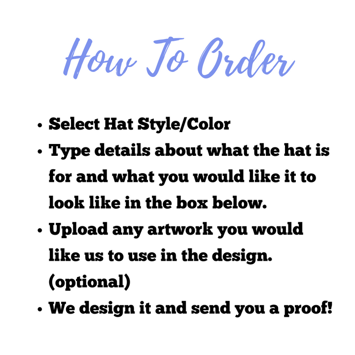 CUSTOM Trip/Event Hats --- You Design