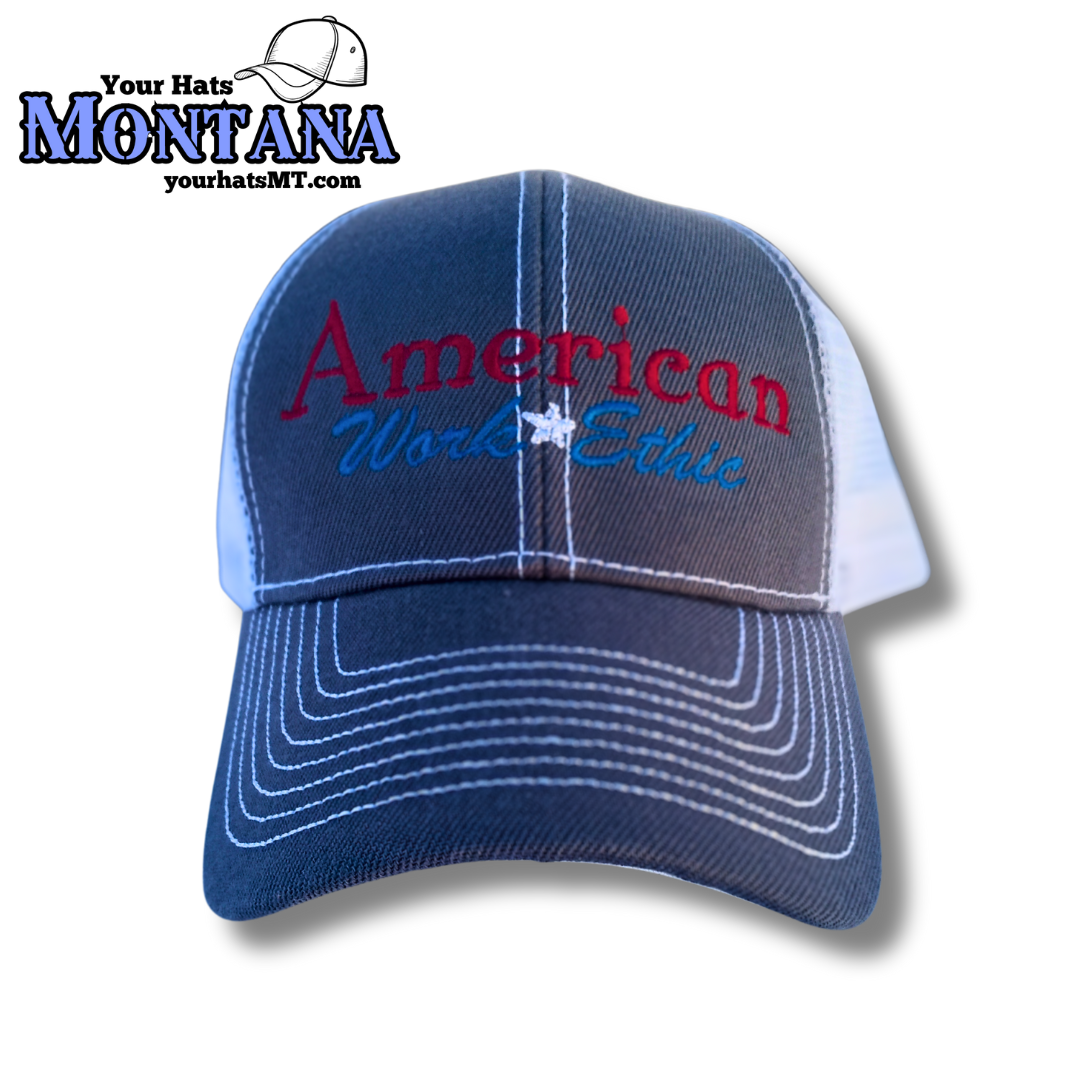 The United States of America is a great place. The Work Ethic of the average american was the building block that made out country the great place that it is today. Buy this American Work Ethic Hat to show your support for all of the patriotic americans who show up to work every day to keep this country safe and sound.