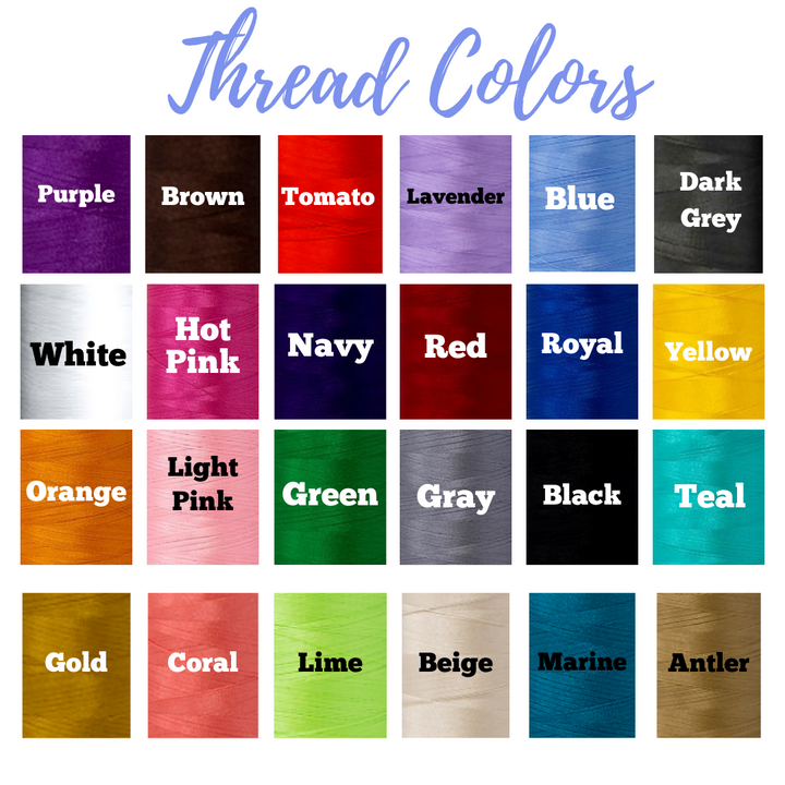 thread colors chart for embroidered leather patch hat cap