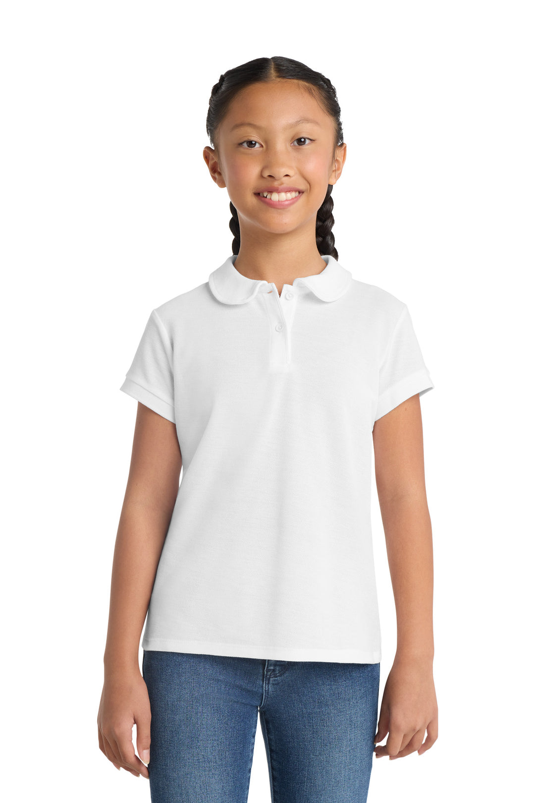 Port Authority Girls Silk Touch Peter Pan Collar Polo. YG503