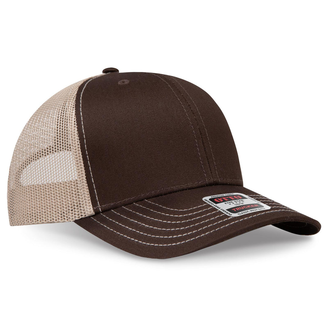 OTTO CAP 6 Panel Mid Profile Mesh Back Trucker Hat