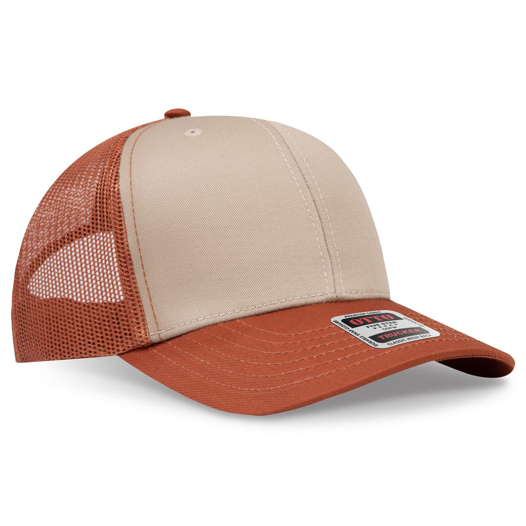 OTTO CAP 6 Panel Mid Profile Mesh Back Trucker Hat