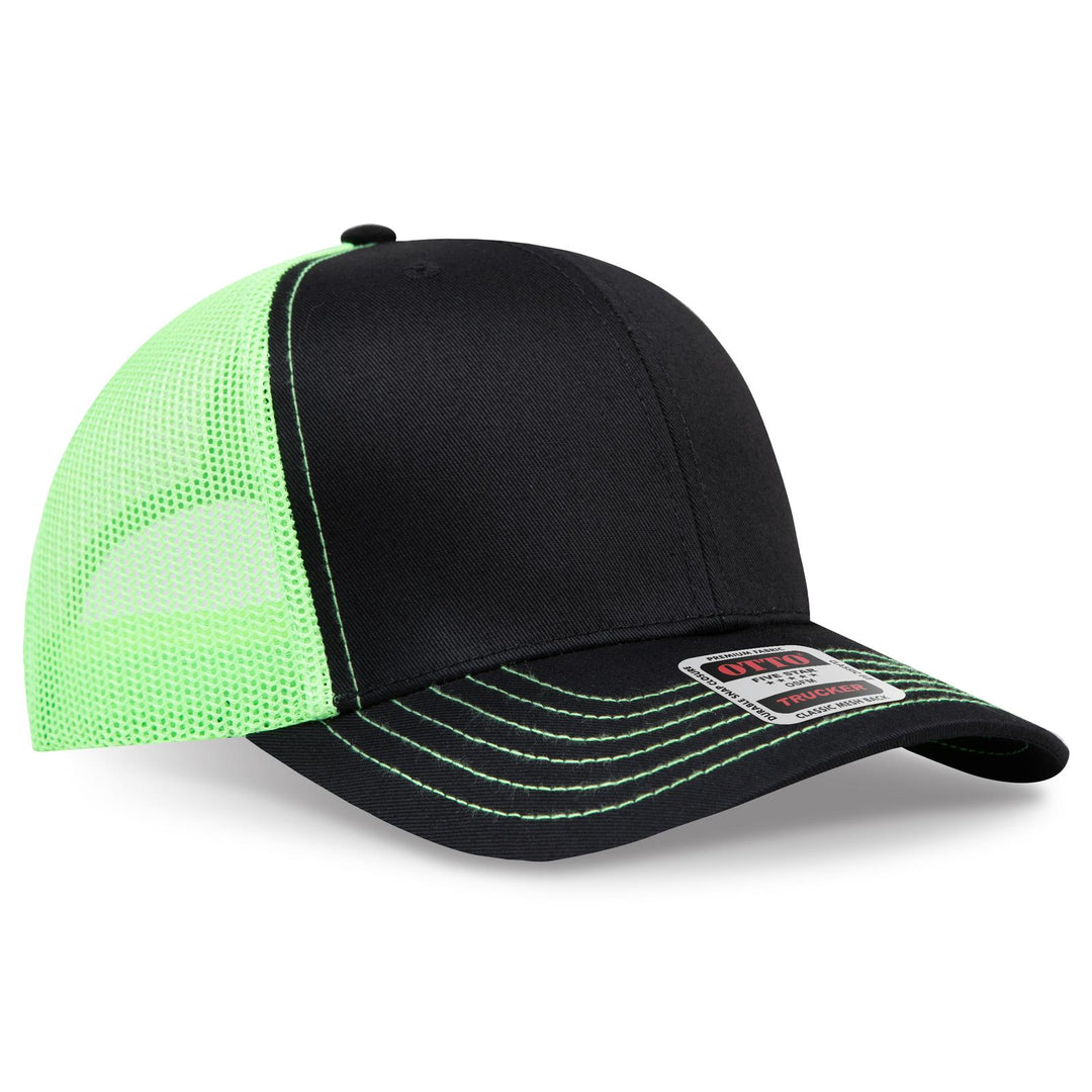 OTTO CAP 6 Panel Mid Profile Mesh Back Trucker Hat