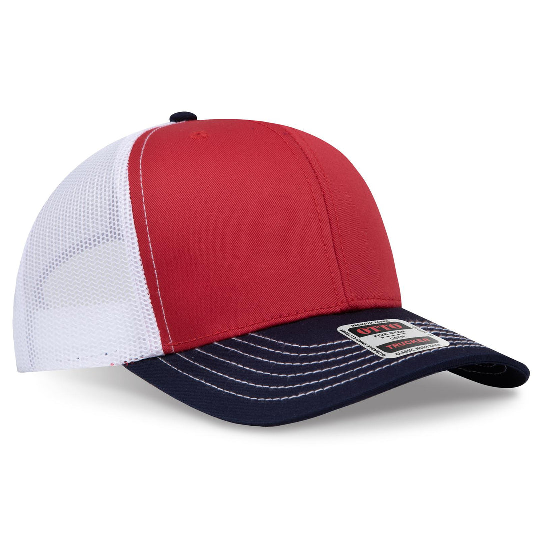 OTTO CAP 6 Panel Mid Profile Mesh Back Trucker Hat